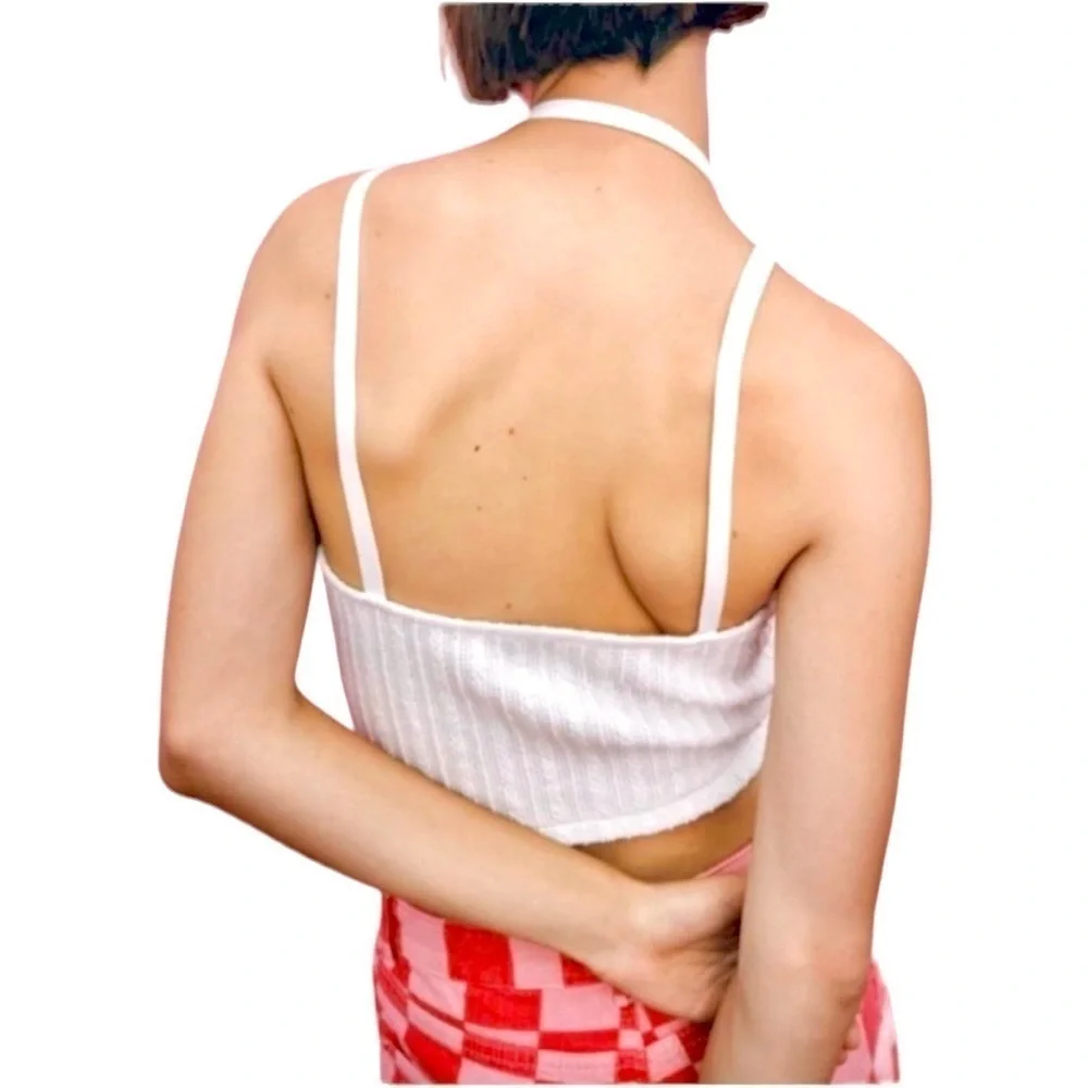 3/$20 ZARA white cable knit halter style strappy crop tank top‎